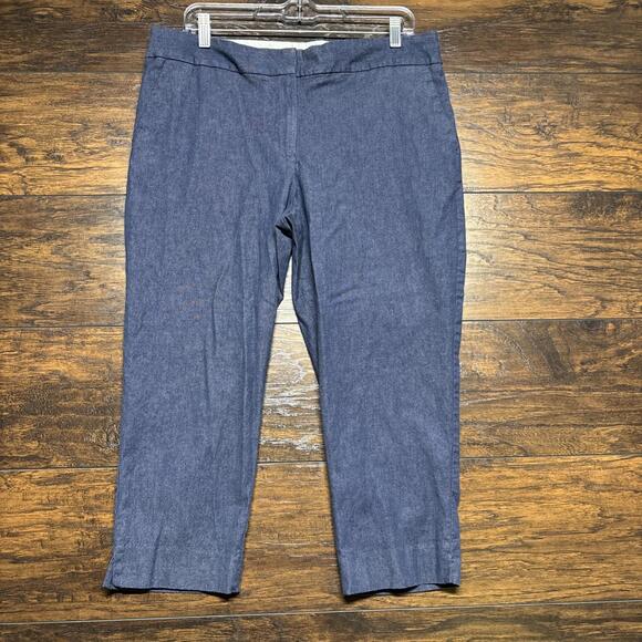Talbots Women's Capri Pants - Blue, Slim Fit Cropped - 22" Inseam Size 14P - Picture 1 of 5